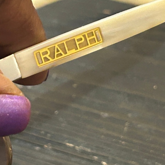 Ralph Lauren Gold Aviator Sunglasses with Brown Lens. Nose guard is missing - Picture 4 of 7